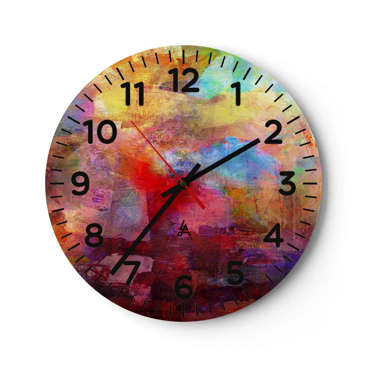 Reloj de pared - Reloj de vidrio - Mira dentro del arco iris - 40x40 cm