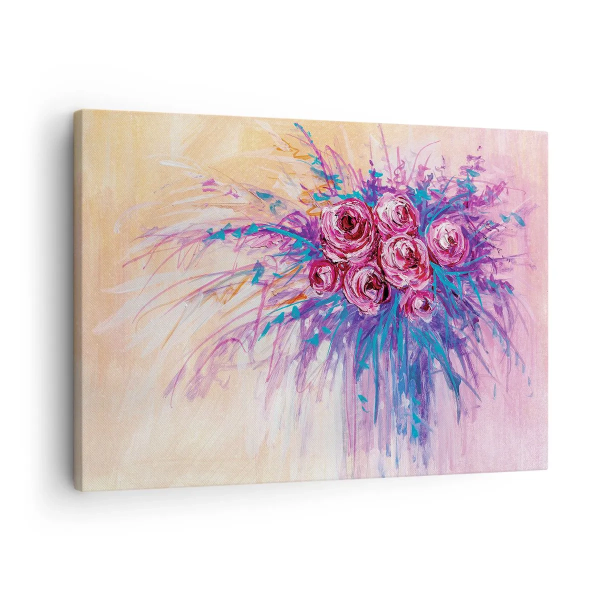 Cuadro sobre lienzo - Impresión de Imagen - Fuente de rosas - 70x50 cm