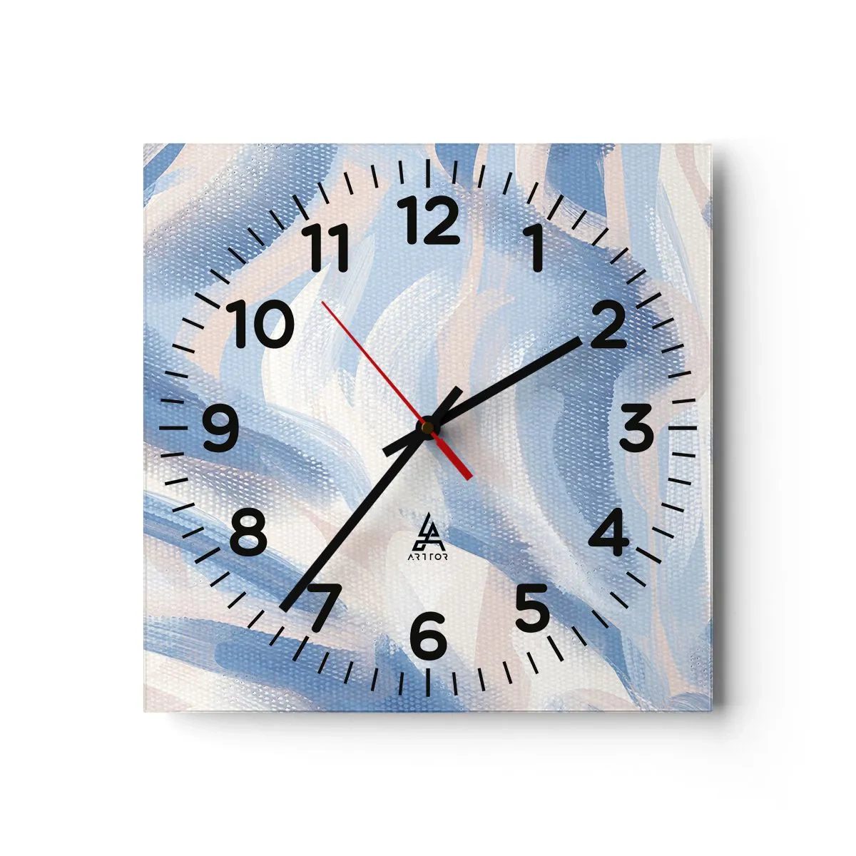 Reloj de pared - Reloj de vidrio - Ondas azules - 30x30 cm