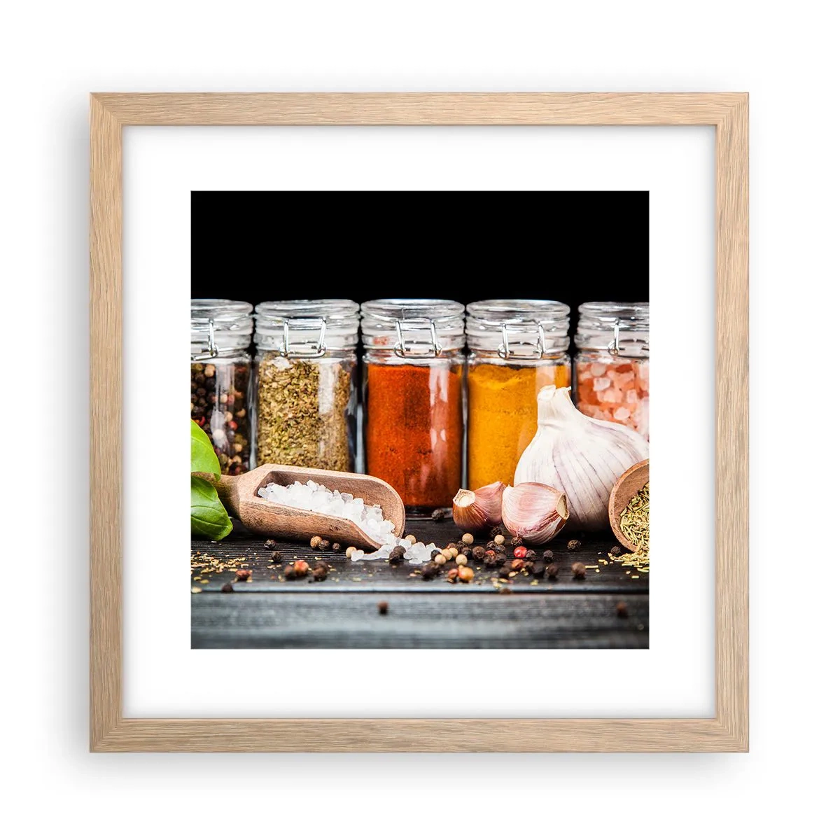 Póster en marco roble claro - Para que la vida sepa bien - 30x30 cm