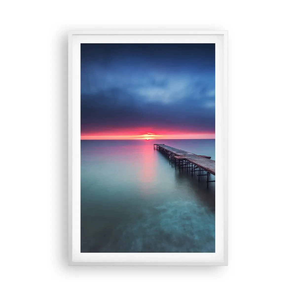 Póster en marco blanco - Entre el cielo y el agua - 61x91 cm