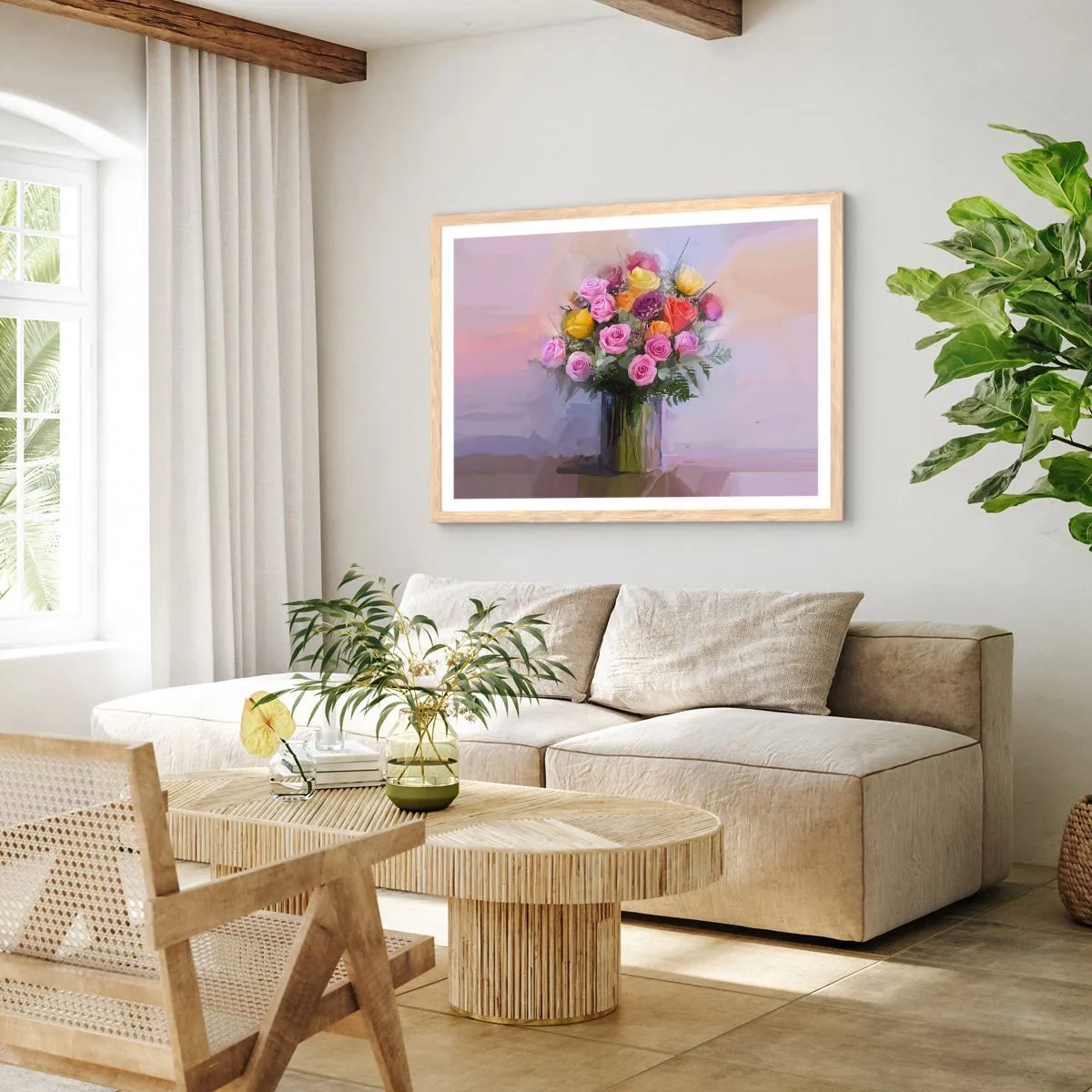 Póster en marco roble claro - Belleza inmortalizada - 40x30 cm