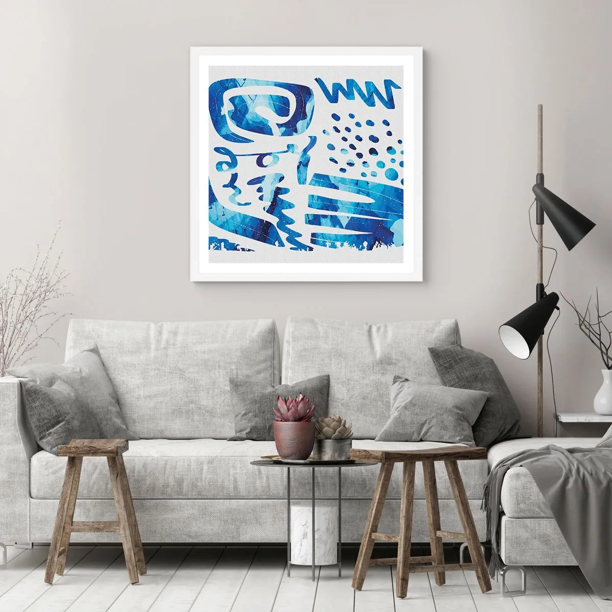 Póster en marco blanco - Vuelta a las raíces - 40x40 cm