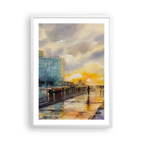 Póster en marco blanco - Vida en la orilla - 50x70 cm