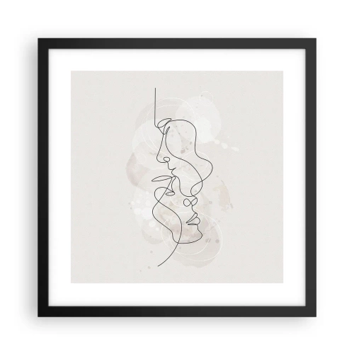 Póster en marco negro - En un abrazo - 40x40 cm