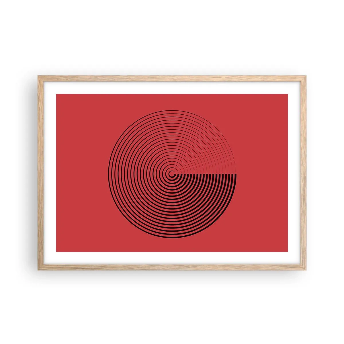 Póster en marco roble claro - Movimiento circular - 70x50 cm