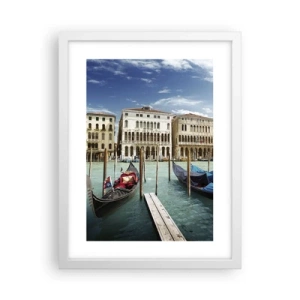 Póster en marco blanco - Palacios en azul - 30x40 cm