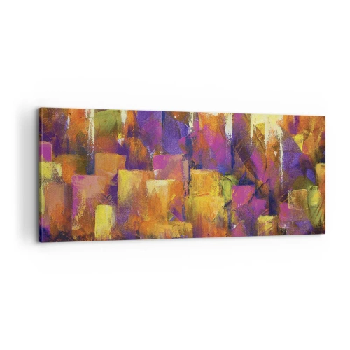 Cuadro sobre lienzo - Impresión de Imagen - Composición metropolitana - 100x40 cm