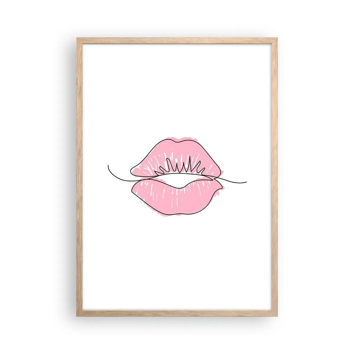 Póster en marco roble claro - ¿Listo para un beso? - 50x70 cm