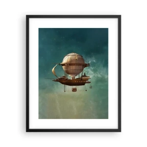 Póster en marco negro - Julio Verne saluda - 40x50 cm