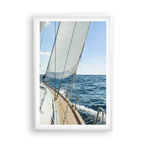 Póster en marco blanco - Ahoy, a la aventura - 61x91 cm