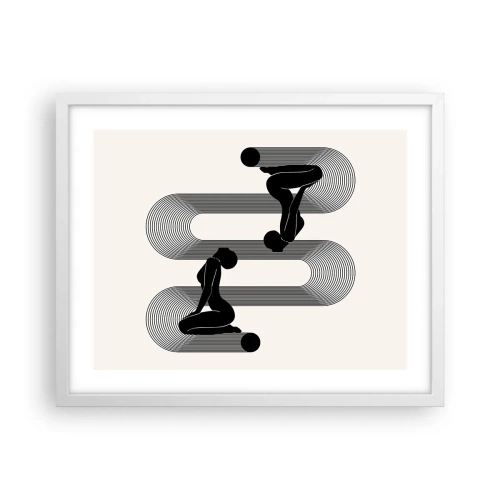 Póster en marco blanco - Simetría sensual - 50x40 cm