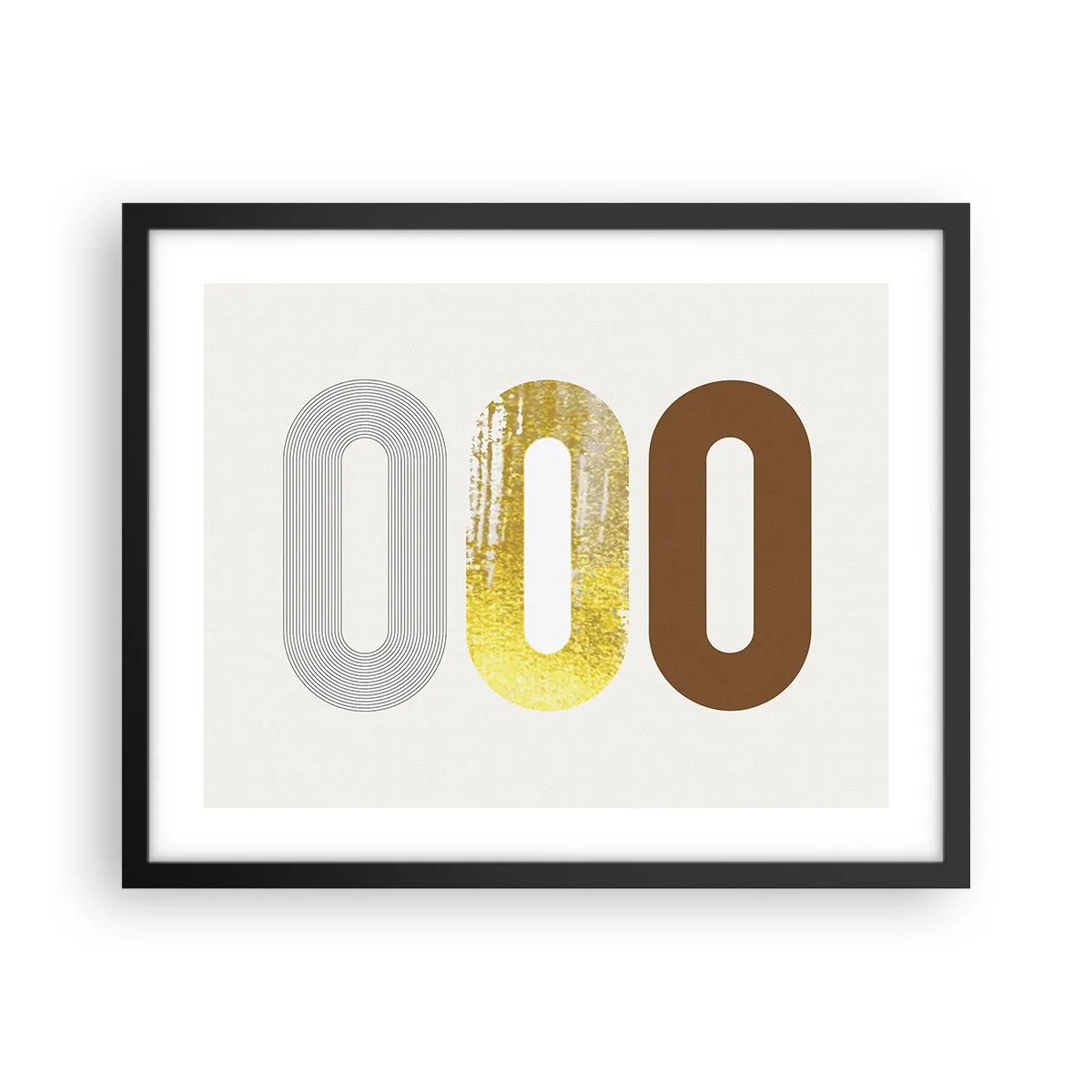 Póster en marco negro - ¡Ooo! - 50x40 cm