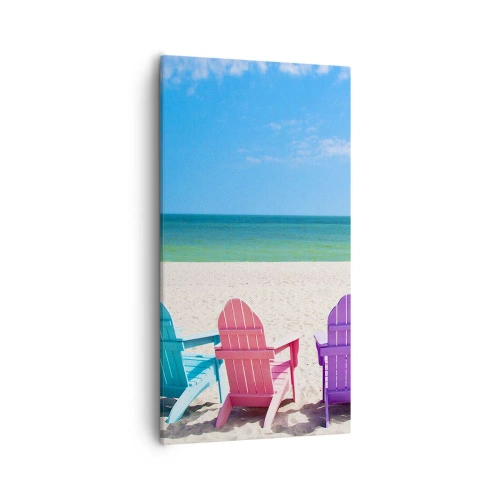 Cuadro sobre lienzo - Impresión de Imagen - Playa arco iris - 55x100 cm