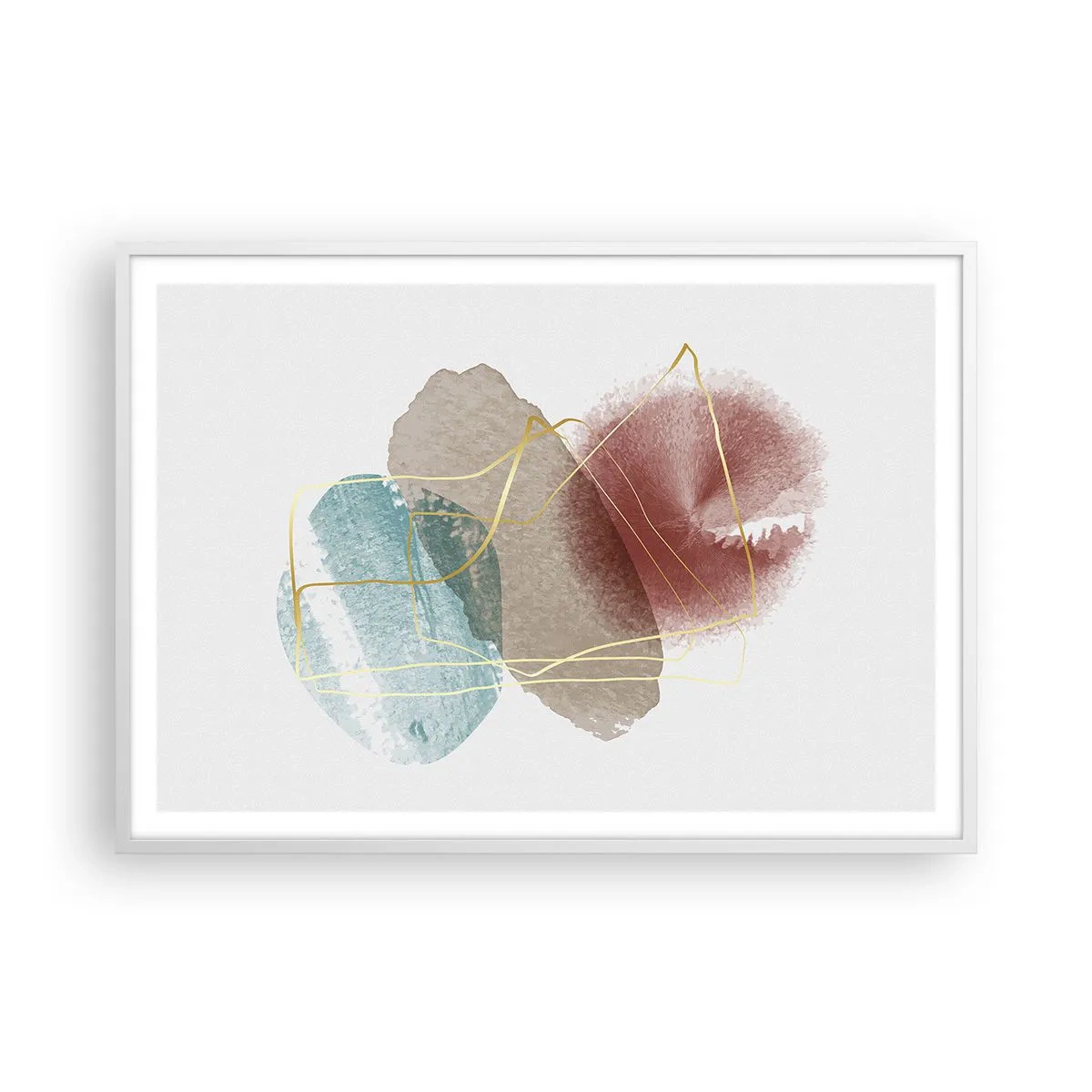 Póster en marco blanco - Abstracción coral del espacio - 100x70 cm