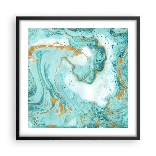 Póster en marco negro - Bajo la gran ola del periodo Edo - 50x50 cm