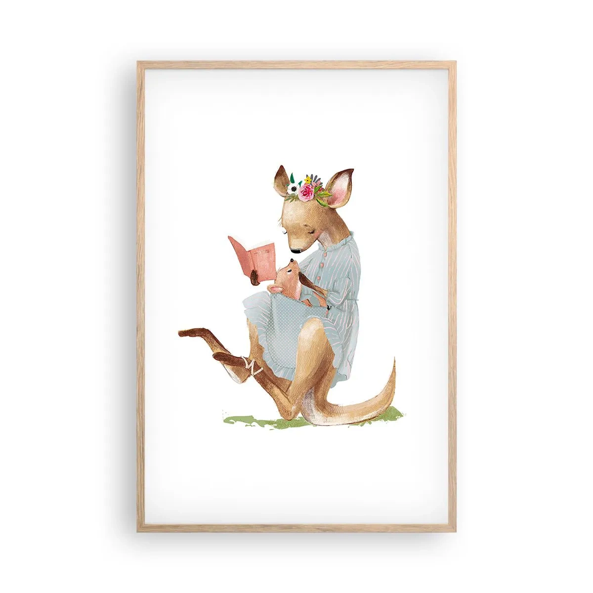 Póster en marco roble claro - Léeme un cuento, mamá - 61x91 cm