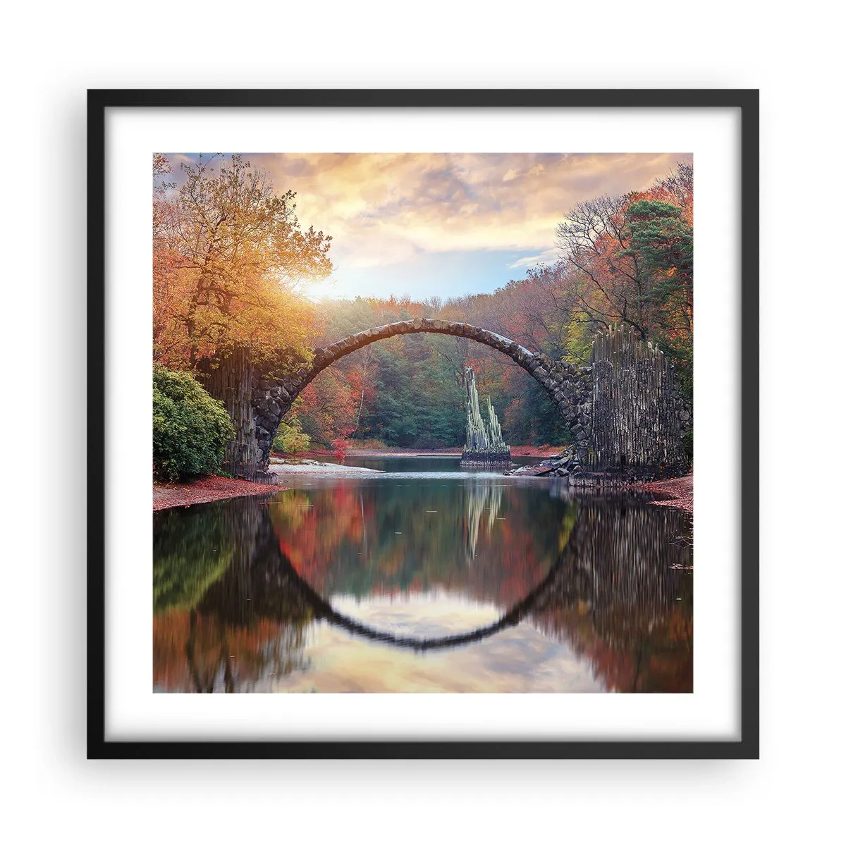 Póster en marco negro - Al otro lado del espejo - 50x50 cm