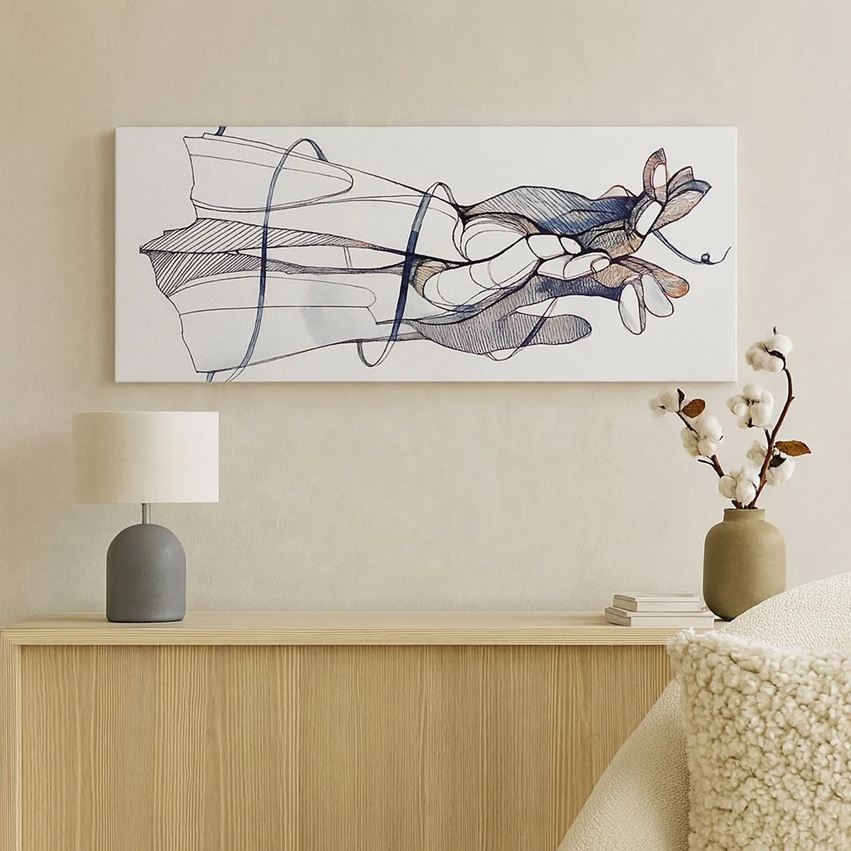 Cuadro sobre lienzo - Impresión de Imagen - Un estudio sobre el contacto - 100x40 cm