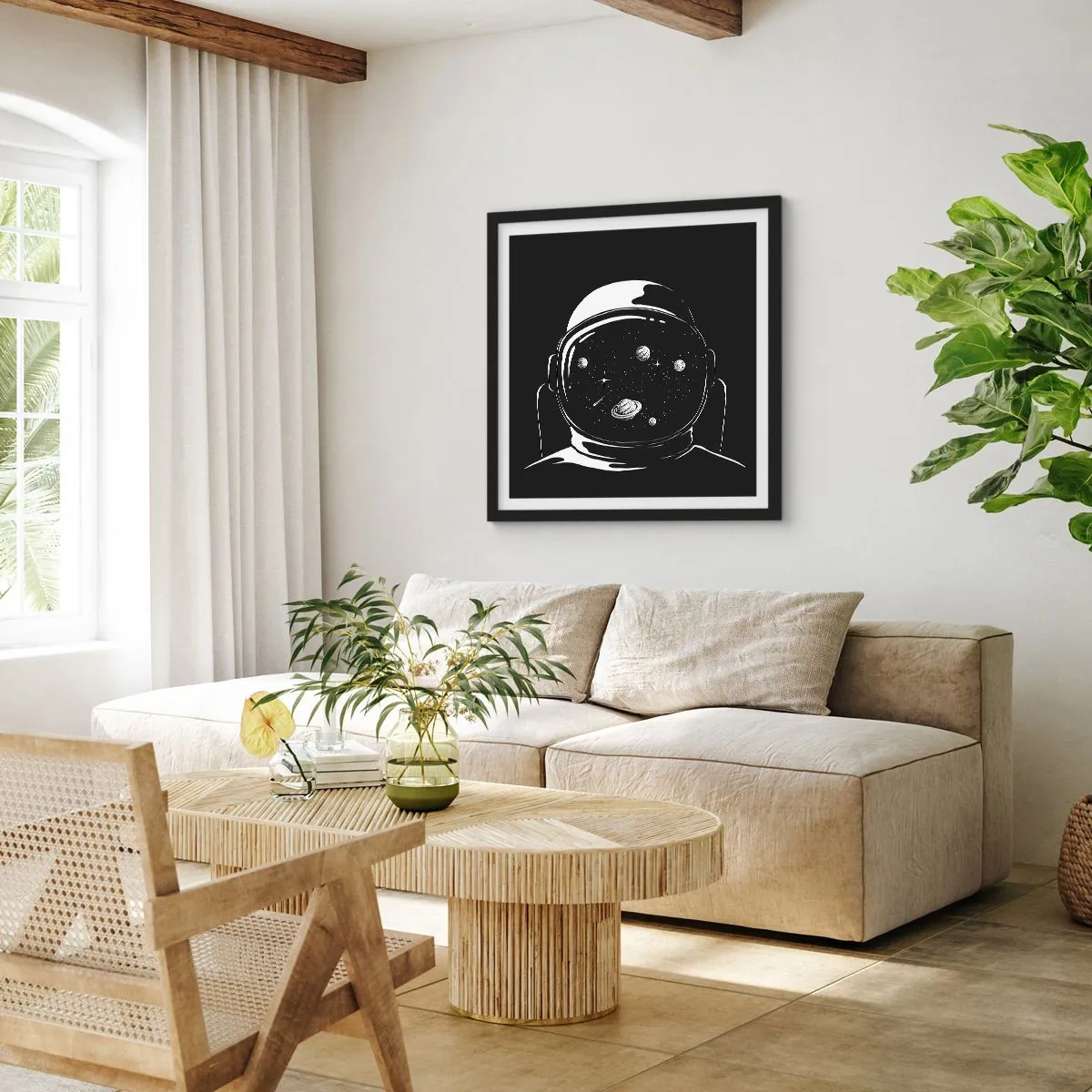 Póster en marco negro - Bonita vista - 50x50 cm