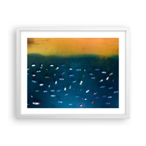 Póster en marco blanco - Un juego de vacaciones - 50x40 cm