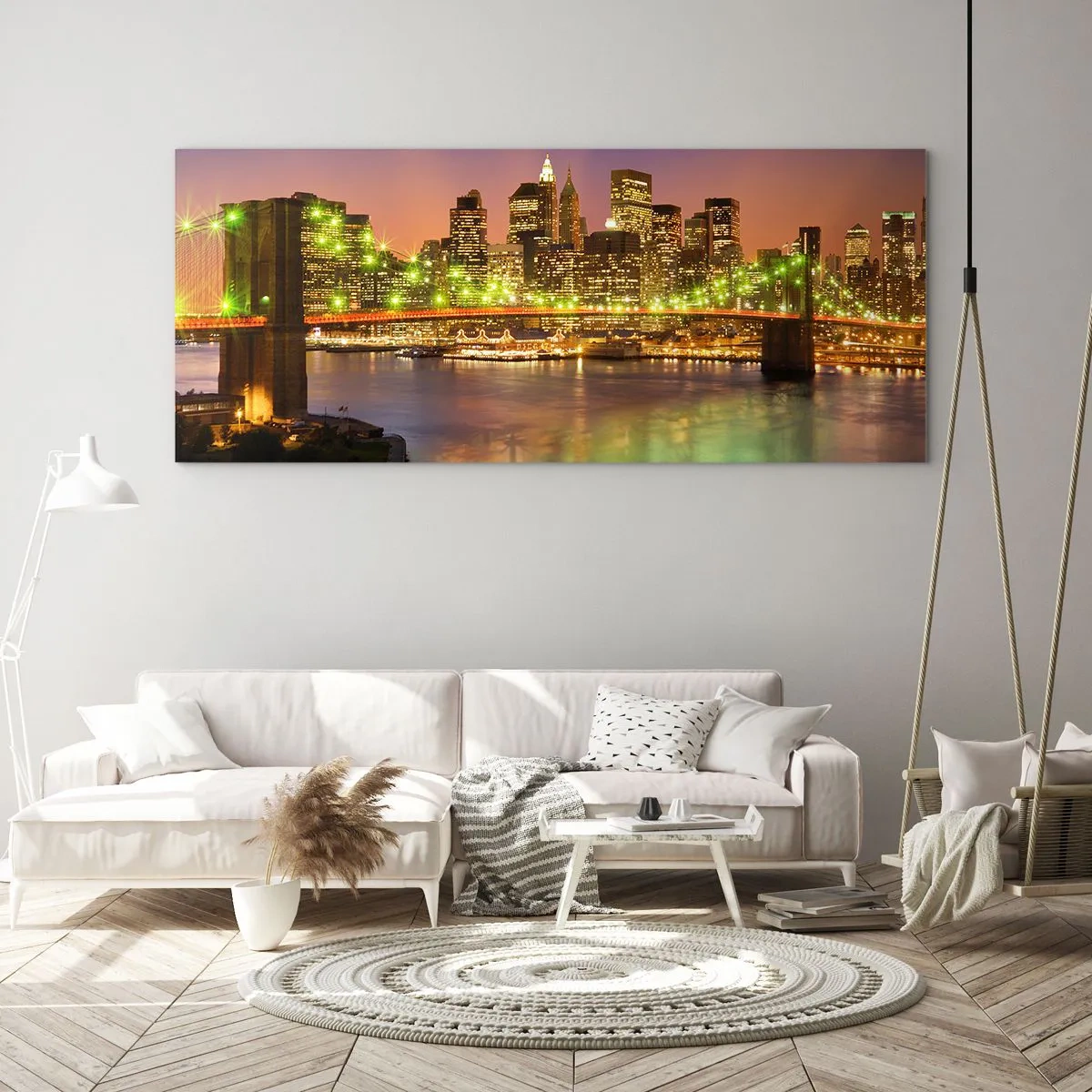 Cuadro sobre vidrio - Impresiones sobre Vidrio - Aquí la luz nunca se apaga - 100x40 cm