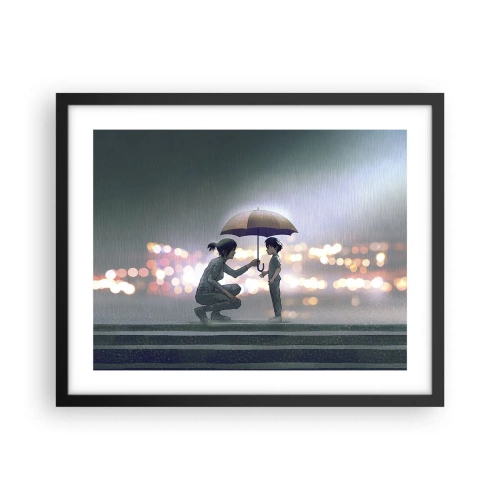 Póster en marco negro - Y todo está bien - 50x40 cm