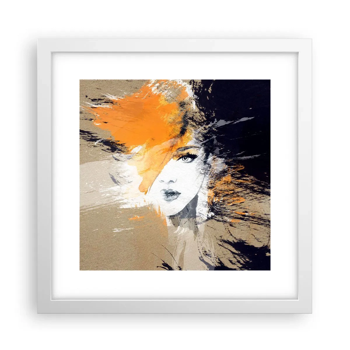 Póster en marco blanco - Y se convierte en luz - 30x30 cm