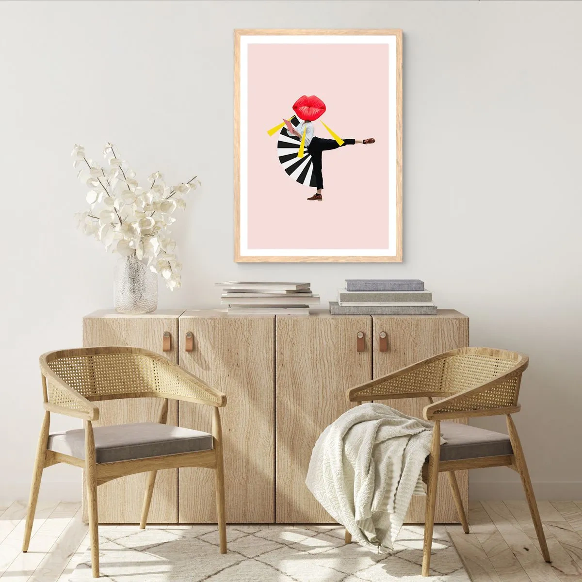 Póster en marco roble claro - Arte pop surrealista - 61x91 cm