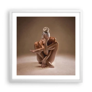 Póster en marco blanco - Unidad de cuerpo y espíritu - 50x50 cm