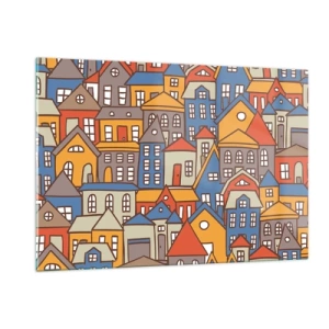 Cuadro sobre vidrio - Impresiones sobre Vidrio - Casa tras casa - 120x80 cm