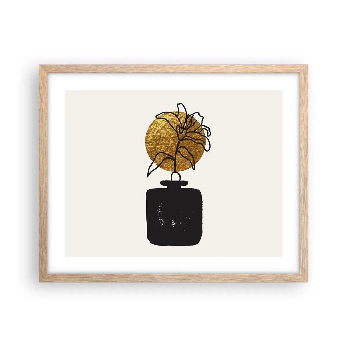 Póster en marco roble claro - Belleza en equilibrio - 50x40 cm