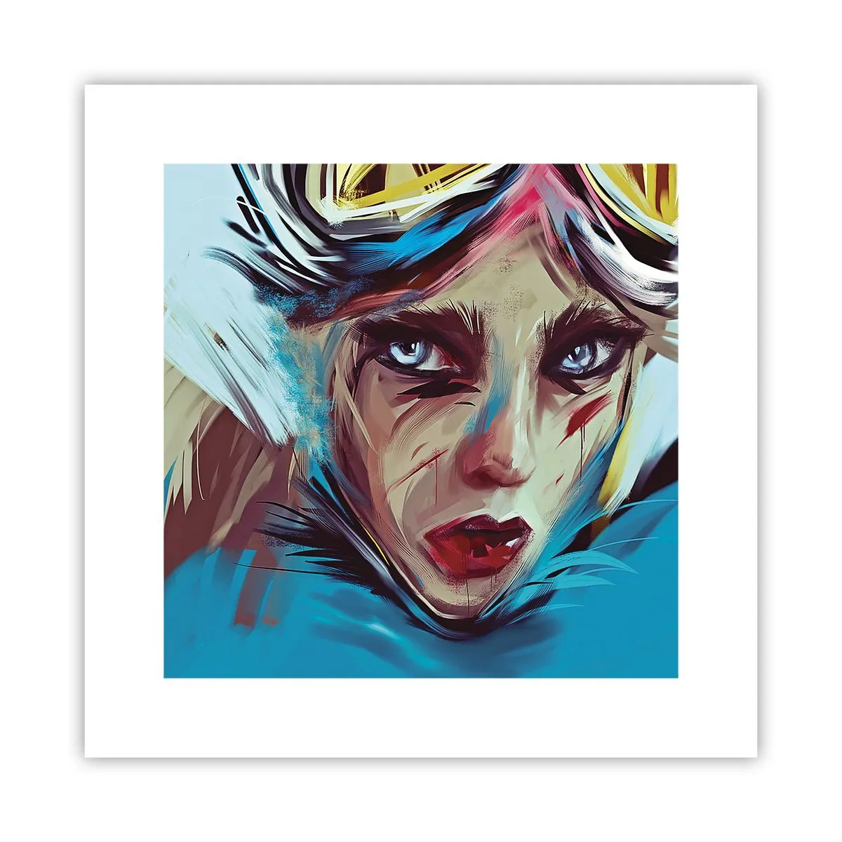 Póster - Guerrera colorida - 30x30 cm