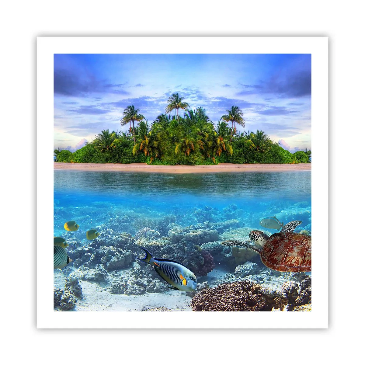 Póster - Una isla paradisíaca te invita - 60x60 cm