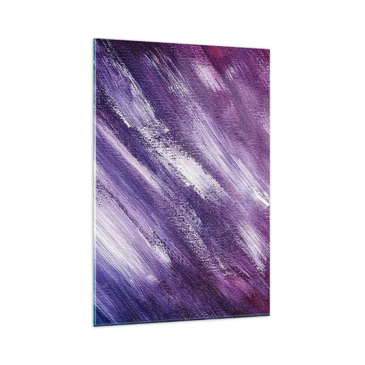 Cuadro sobre vidrio - Impresiones sobre Vidrio - Pinceladas abstractas en tonos morados y rosas - 80x120cm - Cuando sopla el viento del sol - Decoración de pared moderna para salón y dormitorio ARTTOR