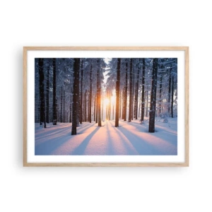 Póster en marco roble claro - Claramente en blanco y negro - 70x50 cm