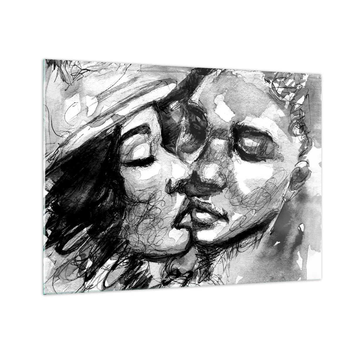 Cuadro sobre vidrio - Impresiones sobre Vidrio - Un momento tierno - 70x50 cm