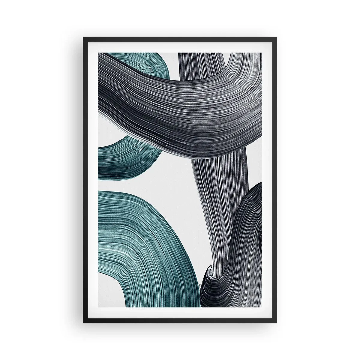 Póster en marco negro - Senderos esmeralda y negro - 61x91 cm