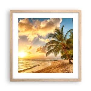 Póster en marco roble claro - El eterno verano, siempre de vacaciones - 40x40 cm