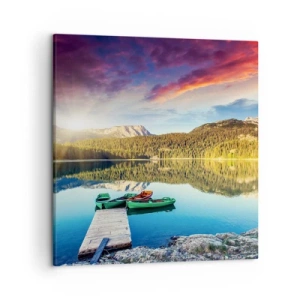 Cuadro sobre lienzo - Impresión de Imagen - Sobre el agua tan suave como un espejo - 50x50 cm