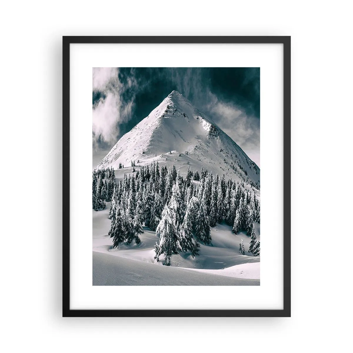 Póster en marco negro - Tierra de nieve y hielo - 40x50 cm