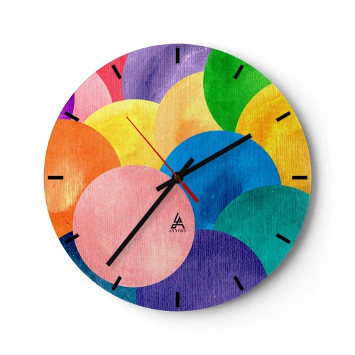 Reloj de pared - Reloj de vidrio - La plenitud original de la vida - 40x40 cm
