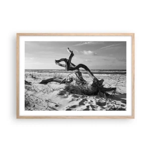 Póster en marco roble claro - Escultura marina - 70x50 cm