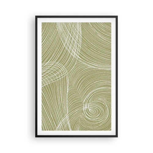 Póster en marco negro - Abstracción intrincada en blanco - 61x91 cm