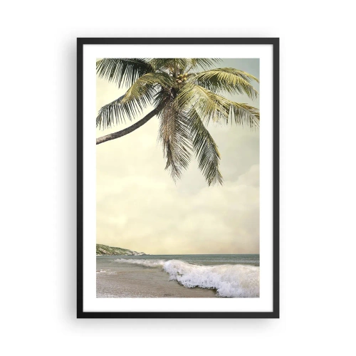 Póster en marco negro - Una palmera frente al mar - 50x70cm - Sueño tropical - Decoración de pared moderna para salón y dormitorio ARTTOR