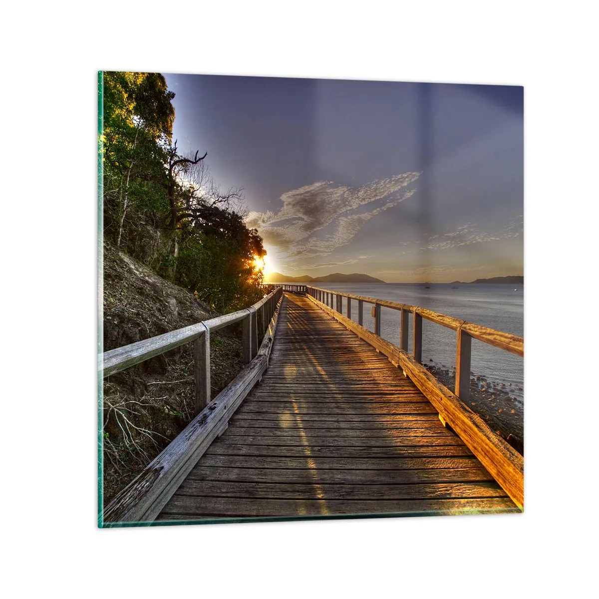 Cuadro sobre vidrio - Impresiones sobre Vidrio - Camina, sigue caminando hacia el sol - 60x60 cm