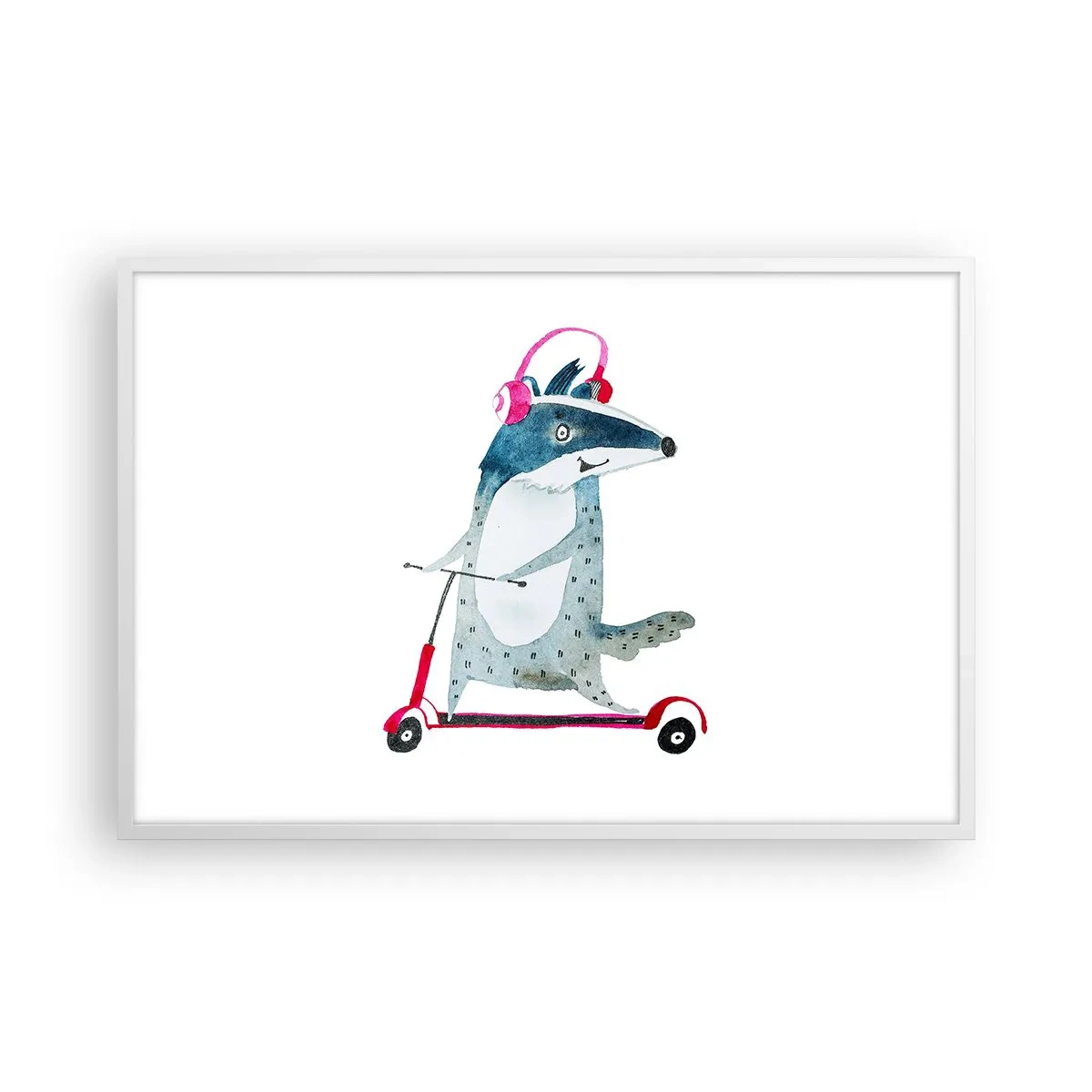 Póster en marco blanco - Alegrías de tejón - 91x61 cm