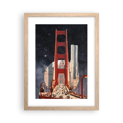 Póster en marco roble claro - Siempre en el centro - 30x40 cm