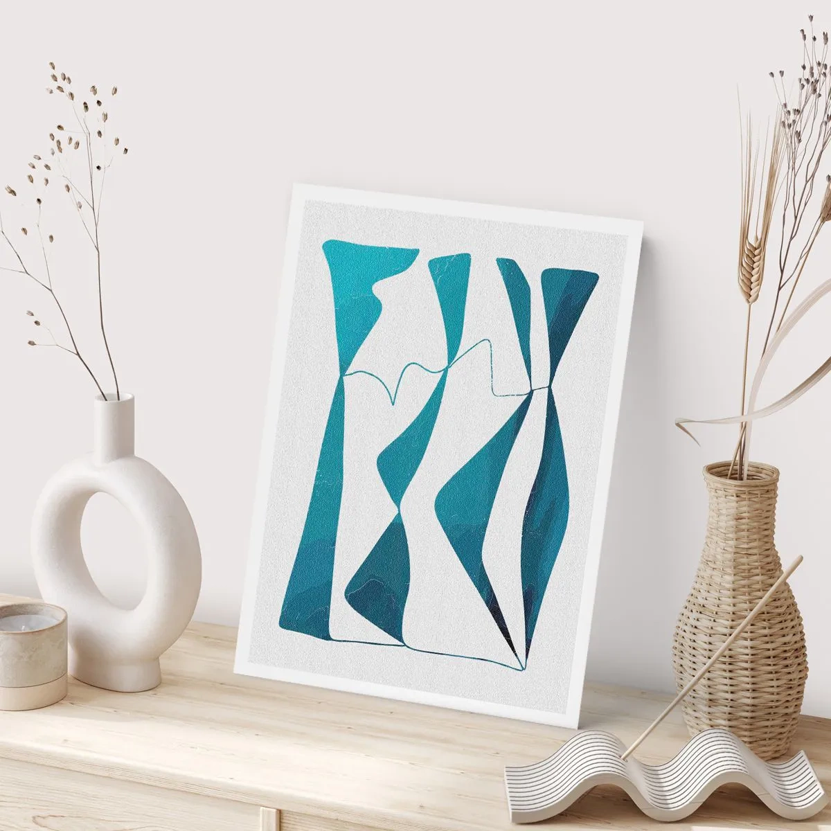 Póster - Abstracción: un compuesto turquesa - 40x50 cm