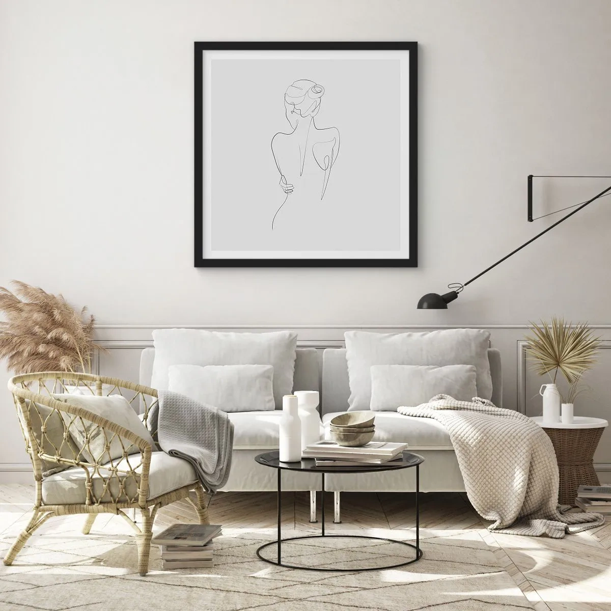 Póster en marco negro - Música del cuerpo - 60x60 cm